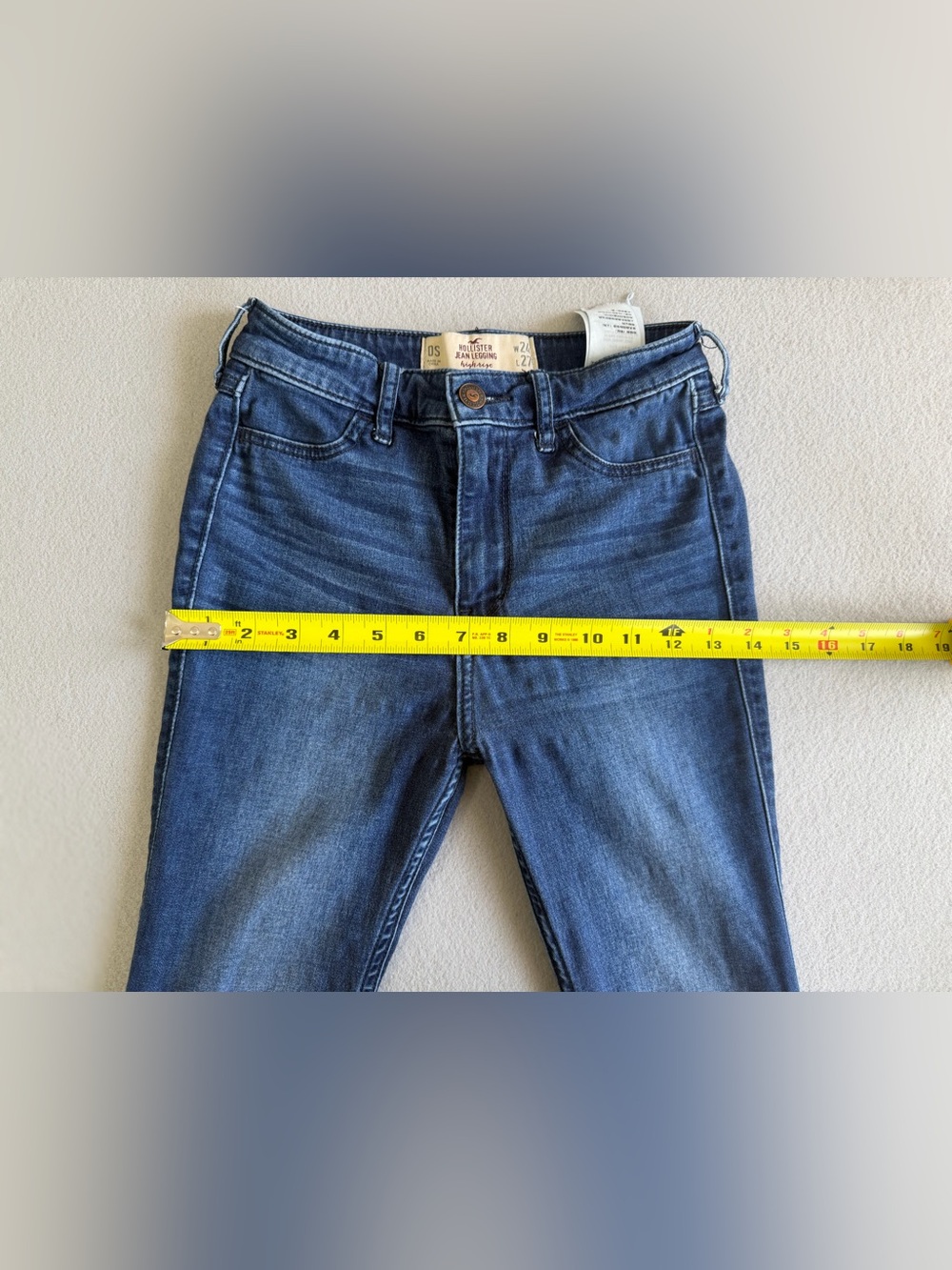 Hollister Jean Legging High Rise w24/27 Women's Blue Stretch Denim - Picture 10 of 11
